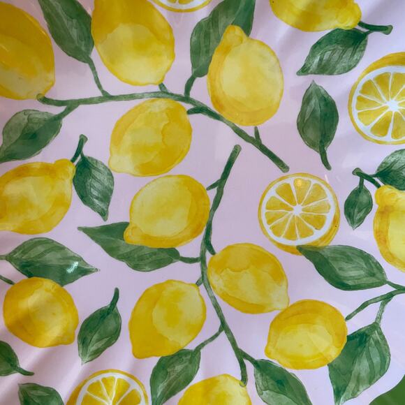 C&C California Macroom Lemon Melamine Salad & Dinner Plate Set of 8 Pink NEW - Picture 13 of 16